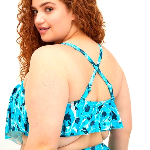 ❤️NWT VINTAGE TORRID SWIM TOP DISNEY PRINCESS ARIEL LITTLE MERMAID PLUS SIZE 2X - Picture 3 of 13